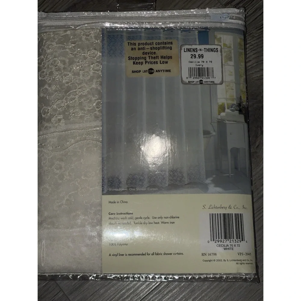 Vintage Cecilia White S. Lichtenberg & Co. Shower Curtain 70